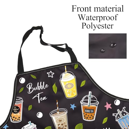 FUSTMW Bubble Tea Apron - Lover Gifts Boba Tea Kitchen Cooking Chef Bbq Grill Aprons with Pocket