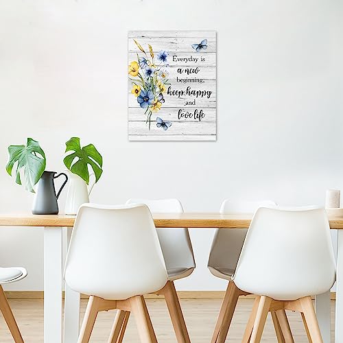 Toile murale abstraite papillon prête à suspendre pour petit mur