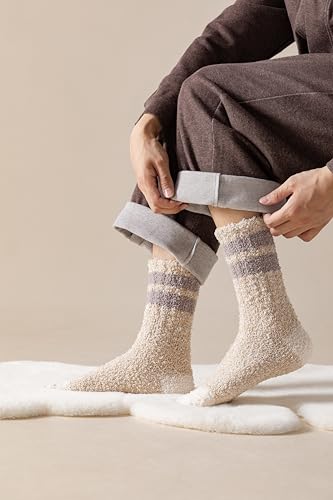 Image of Fuzzy Socks Super Soft,Cozy Soft Fluffy Cute Slipper Socks Sleeping Warm Socks For Women And Men(Black /Khaki /Blue)