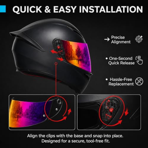 Image of PSLER k1s Visor - k1 Helmet Visor k3sv Tinted Visor k5 Face Shield Replacement for k1 k1s k3sv k5,Purplish Red Visor