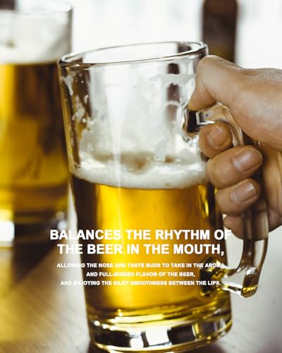 LUXU 35 OZ Beer Mugs,Heavy Large Beer Glasses with Handle,Classic Beer Mug glasses,Style Extra Large Glass Beer Stein Super Mug