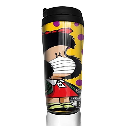 Tasse à café de Voyage Anime Mafalda Tasses de Voyage Classiques 12Oz Tasse à café gobelets Tasses Tasses à café Double paroi Bouteille isolée sous Vide gobelets Portables Cover