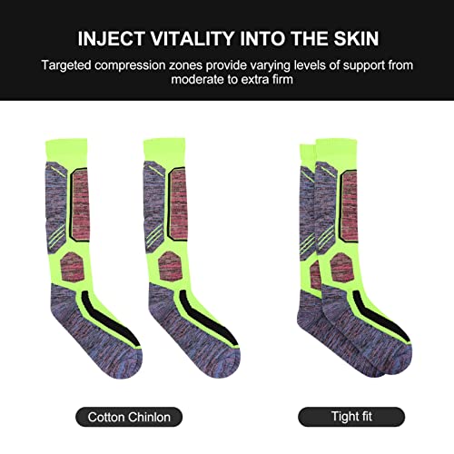 LIOOBO Meias de algodão para esqui e snowboard: Meias de esqui esportivas de inverno tamanho 35-39 p