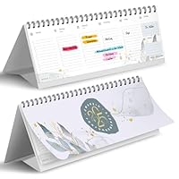Tischkalender 2025 I Wochenkalender zum Aufstellen I Querkalender, Schreibtischkalender quer 2025 im Querformat, zum Hinstellen auf dem Schreibtisch