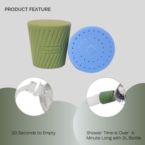 Woofy Woofy Cabeça de chuveiro portátil para cães, acessório de garrafa para pulverizador de água, p
