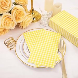 Wdf150packyellowcheckerednapkins3plydisposableyellowandwhiteginghamnapkinsguestnapkinsdinnernapkinspaperforpicnicbbqbirthdayweddingpartyeaster Urban Country Home Decor Wdf 150pack yellow checkered napkins 3 ply disposable yellow and white gingham napkins guest napkins dinner napkins paper for picnic bbq birthday wedding party easter urban country home decor