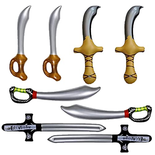 BBAOO Épée Gonflable Pirate, 8 Pièces Couteau Pirate Ballon, Sabre de Pirate Gonflable, Sabre Pirate, pour Soirée à Thème Halloween, Cosplay Pirate, Anniversaire d'enfants à Thème
