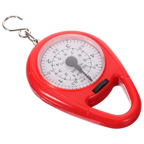 jojofuny Báscula Portátil de Resorte Mini con Gancho para Equipaje y Pesca Capacidad Diseño Compacto y Preciso para Viajes y Compras Color Rojo