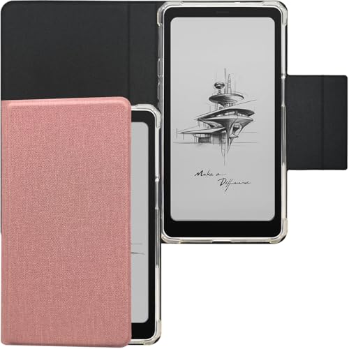 GOVTVA 2in1 Magnetic Detachable Flip Case for Onyx Boox Palma2 (2024 Released) TPU Transparent Cover with Auto Sleep/Wake Magnetic Closure Buckle (Cloth Rose Pink)