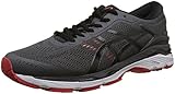 ASICS Gel Kayano 24 2E Wide Fit Mens Running Shoes Trainers Dark Grey/Black/Fiery Red 8 US