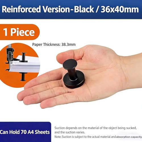 Imanes Magnéticos Fuertes, Pack de 4, 36x40mm Negro miniatura 6