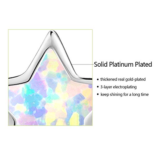 Gold Star Earrings for Girls, Hypoallergenic Fire Opal Stud Earrings For Women ARSKRO S925 Sterling Sliver Little Small Tiny Cute Earring Jewelry Gifts for Sensitive Ears Toddlers Kids4