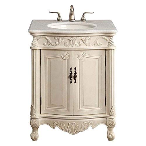 Elegant Decor Vf-1008 Single Bathroom Vanity Set, 27", Antique White/Vf-1008 #TOP14