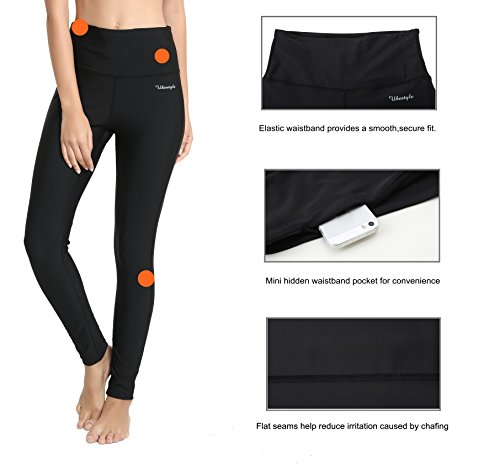 Ubestyle Upf 50+ High Waist Women's Leggings Swimming Tights Sun Protective (Xl, Black) #TOP4