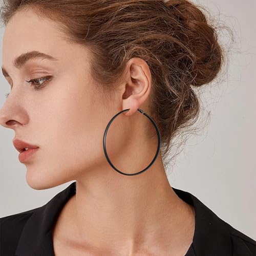 Image of Gacimy Gold Hoop Earrings for Women with 925 Sterling Silver Post | Hypoallergenic Lightweight Thick Hoops Earrings for Women Trendy Jewelry Gift