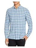 John Varvatos Star USA Men's Fulton Slim FIT Long Sleeve Sport Shirt, Clean Front, Midnight, M