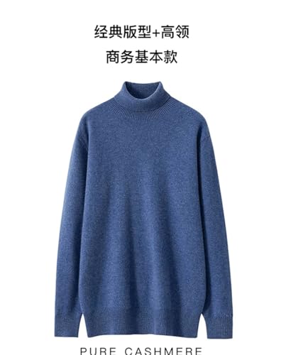 Kiioouu Fall and Winter High-Necked Work Sweaters for Men's Cshmere Sweater Solid Color Loose Wool Thickened Basic Sweater2