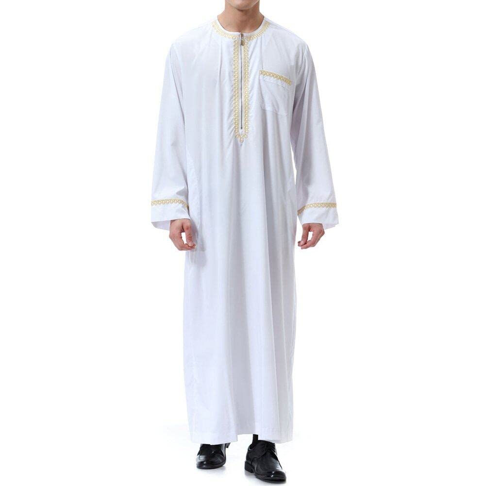 Túnica caftán para hombres vestido largo de Dubai en color liso