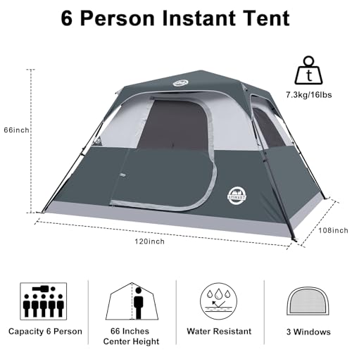 ADSMART Instant Tents for Camping 6 Person Tent Waterproof for Outdoor - Image 2