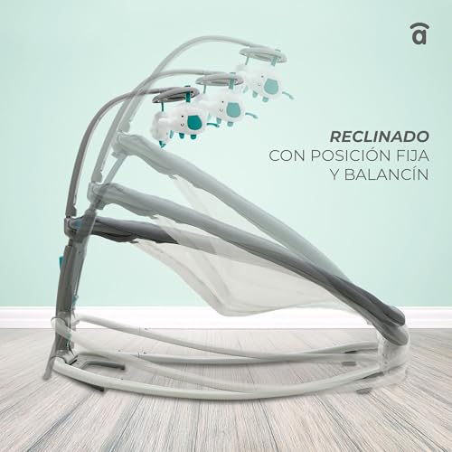Hamaca bebé de alta gama Asalvo Fold con diseño compacto y confortable textil gris 6