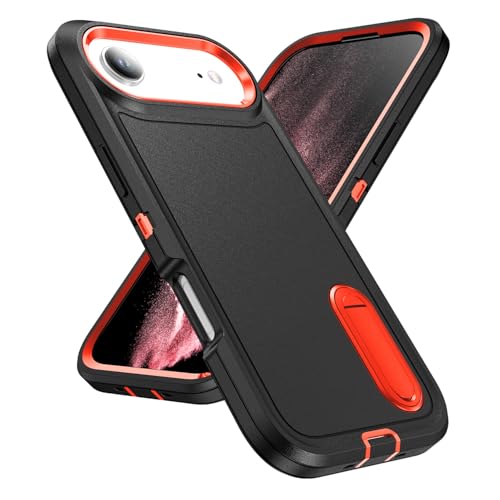 IDweel for iPhone Air Case with Build-in Kickstand, Black/Orange