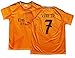 KWFOM Madrid Vini Jr. #7 Away 24/25 Kids Soccer Jersey Kit with Shorts/Socks Set Youth Sizes (Orange, 30)