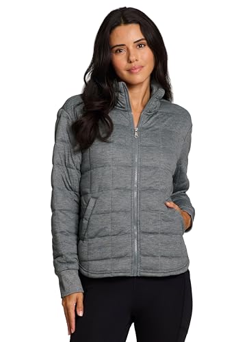 RBX Active Women's Jacket, Ultra Lightweight Full Zip Quilted Jacket with Pockets All Season Mock Neck Zip Up Sweatshirt