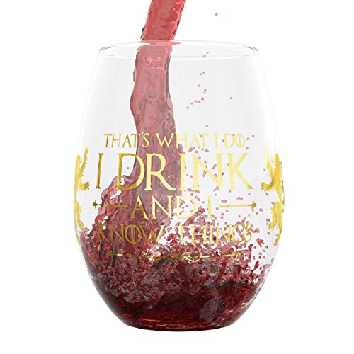 Game Of Thrones Fine Quality Handmade 14K Gold 19Oz Stemless"I Drink & I Know Things" Glass Gift, By Fine Occasion #TOP3