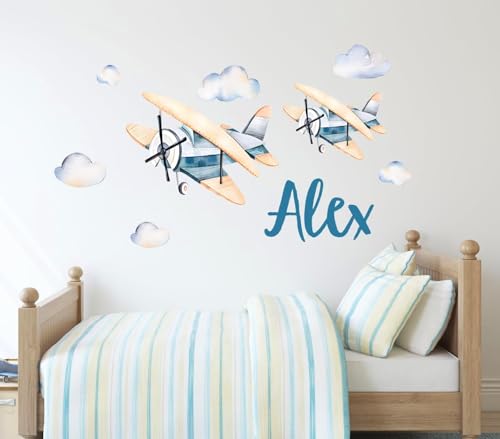 Vinilo Decorativo Aviones Acuarela Personalizado miniatura 2