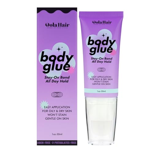 Dolahair Body Glue for Clothes & Skin Body Adhesive Sweat Resistant Water Wash Off- Fashion Adhesive for Dancers Socks Stockings Leotards Costumes