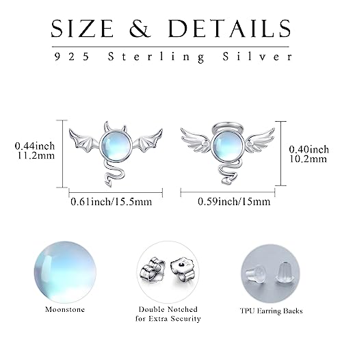 Angel And Devil Earrings Silver 925 Angel Wings Evil Earrings Hypoallergenic Jewellery Birthday Wedding Gift3