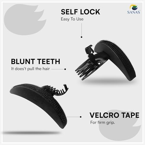 Image of Sanas Puff Maker For Hair 2Pc Hair Accessories For Women Style Tools Bun Maker With Inserts Bumpits For Puff Accessories Stuffing For Hairstyle 2Pcs