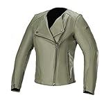 Alpinestars Alice Damen Motorrad Lederjacke (Military Green,42)