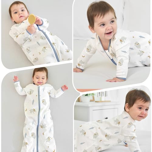 Image of Miracle Baby Long Sleeve Sleep Sack 2-Pack, 100% Cotton Wearable Blanket Baby Sleeping Bag for Newborn Infant Toddler