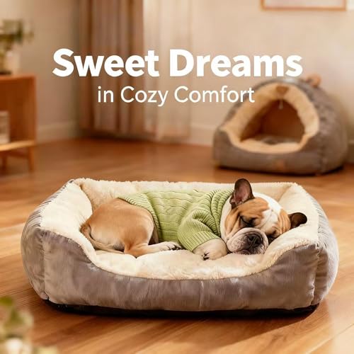 Image of Small /Medium Dog Sweater, Warm Dog Winter Coat w /Sleeves, Comfortable High Neck Premium Dog Clothes for Bulldog-Best for Holidays, Daily Walks L Light Green