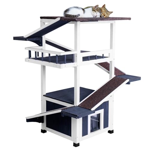 Outdoor Cat Shelter with Escape Door