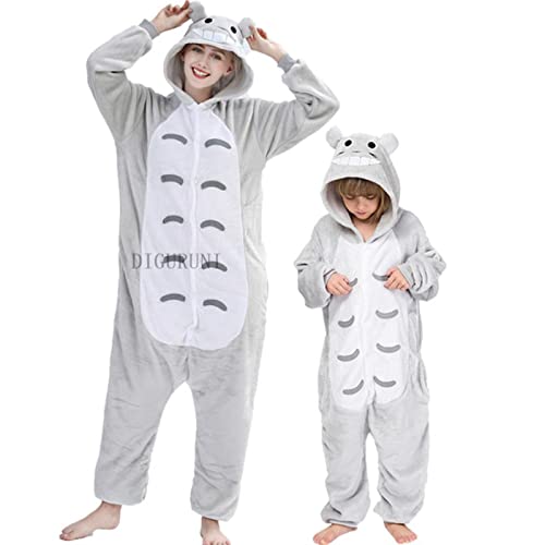 UKKO Pyjama adulte en forme d'animal - Vêtement de nuit - Combinaison d'hiver - Costume Totoro - Taille S (hauteur 148-158 cm)