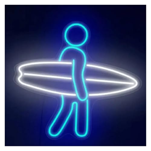 Decoración con luz de neón Letrero LED con letras colgantes para decoración del hogar, tienda de surf, estética, luz de neón, para habitación de niños, para fiesta, 32 cm x 32 cm