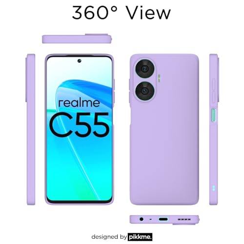 Image of Outlouders Back Cover for Realme Narzo N55 / Realme C55 | Camera Protection | Durable Soft Matte Silicone Bumper Case (Purple)