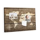 Planche horizontale en liège | tableau mural bureau école maison home office | organisation tâches projets photos notes et idées créatives   60x40   en bois   Carte sur de vieilles planches