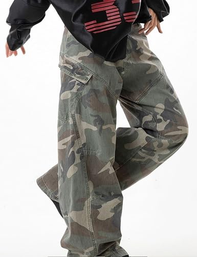 Y2k Camo Pants for Men Baggy Jeans Hip Hop Pants Baggy Joggers Streetwear Grunge Cargo Pants3