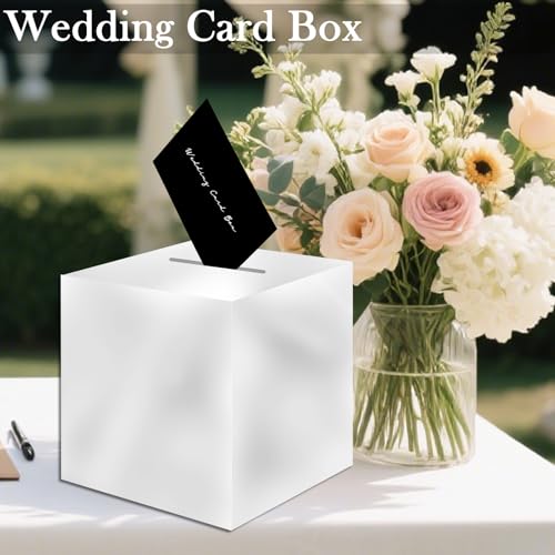 Tytroy 10\" Silver Money Box – Elegant Wedding Card Holder, Wishing Well Keepsake for Reception, Bridal Shower, Anniversary, Raffle Tickets & Party Decor (1PC) - Thumbnail 4