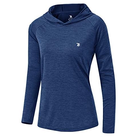 donhobo Damen Langarmshirt UPF 50+ UV Sonnenschutz Shirts Longsleeves Laufshirt Sportshirt für Training, Wandern, Sport (Marine, S) Cover