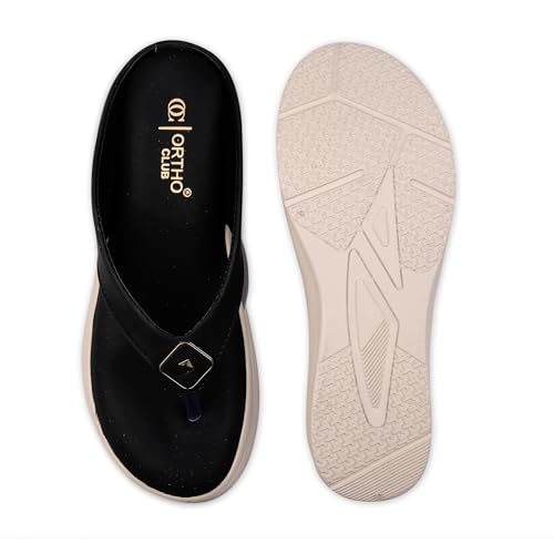 Image of ORTHO CLUB Women's Comfortable Wedge Sandals | Cushioned Sole, Slip-Resistant Design | Lightweight Women Sandal Footwear for Office & Casual Use | Sandal For Women