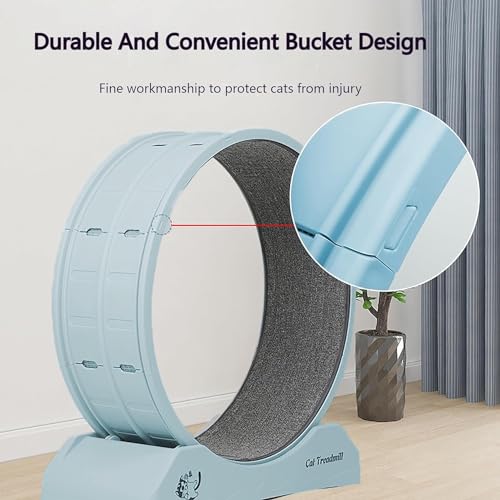 31.5 Inch Cat Exercise Wheel, Cat Wheels for Indoor Cats, Cat Treadmill for Health & Fitness, Cat Running Exercise Wheel for Cat Exercise (Blue)