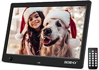 Beschoi 10 inch Digital Photo Frame 16:9 IPS Screen Digital Picture Videos Frame