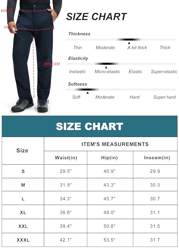 Libin Thermohose Herren Winter Softshellhose Wasserdicht Winddicht Gefüttert Skihose Wanderhose Winterhose Outdoorhose Schneehose Regenhose Trekkinghose, SchwarzXL