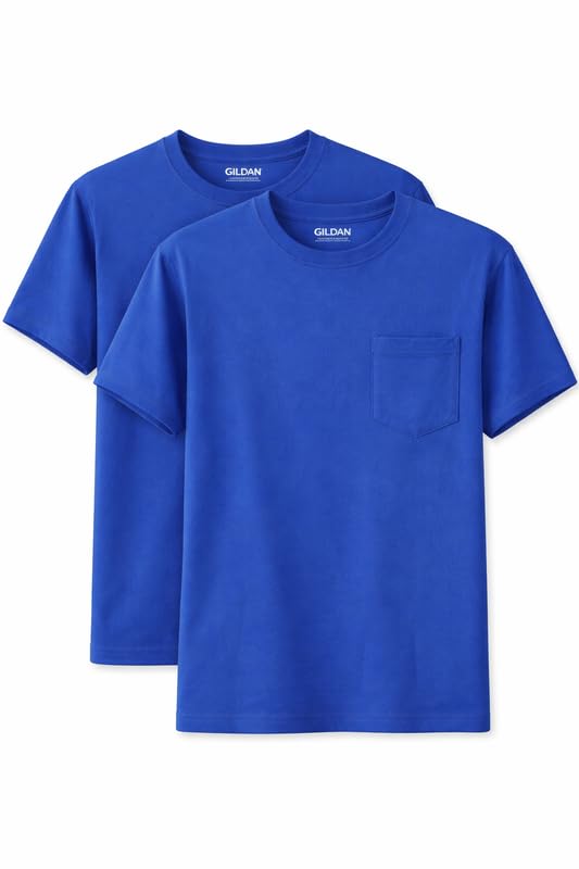 Image of Gildan Unisex Adult DryBlend Workwear T-Shirts with Pocket, 2-Pack