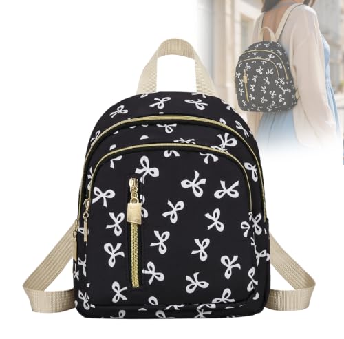 1 mochila feminina moderna, mini bolsa de ombro, estilo japonês, estampa casual, pequena mochila para viagens, Preto, Medium, Normal