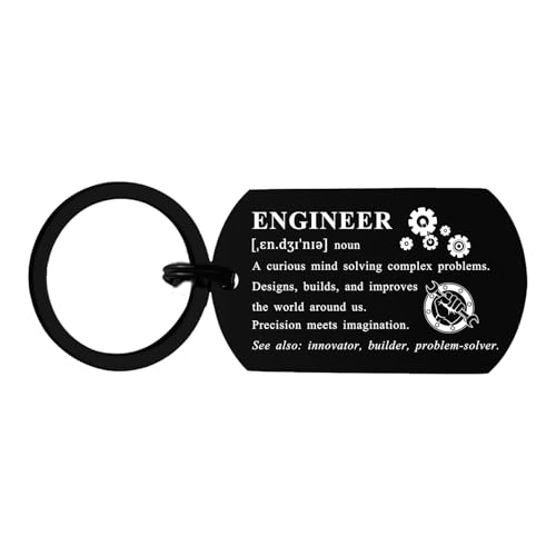 Alotozo Engineer Keyring - Engraved Gift for Engineer, Builder or Problem-Solver - Appreciation Keepsake for Engineering Graduation, Promotion or Birthday